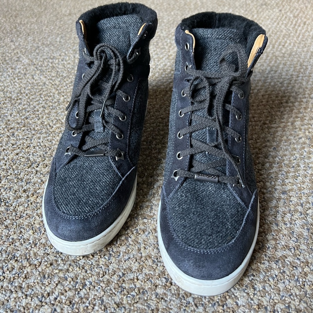 ✨Final Price✨Jimmy Choo wool fur trim sneakers